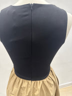 Kleid schwarz / camel - Mein Shop