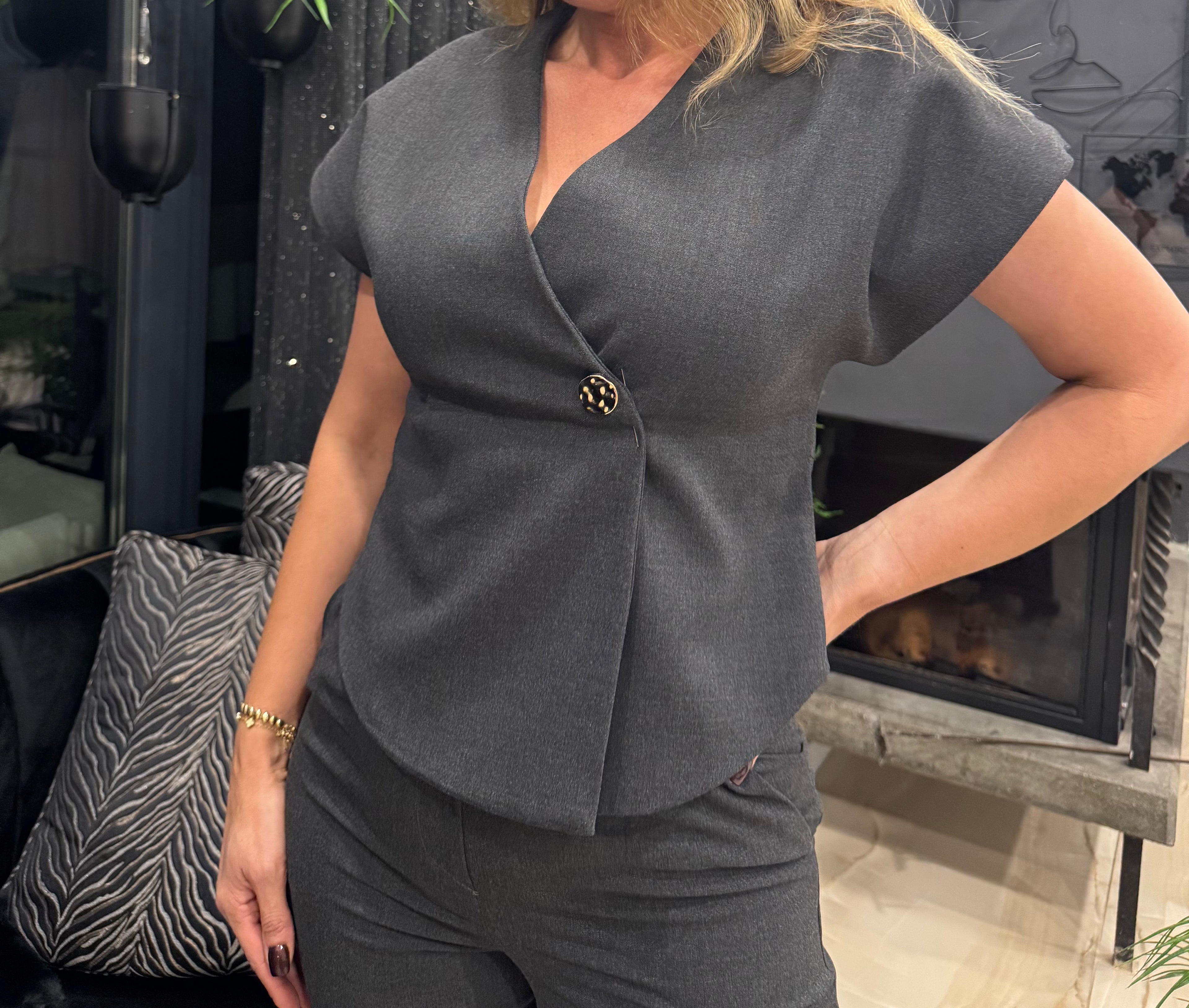 Asymmetrische Weste im Wickelschnitt - Mein Shop