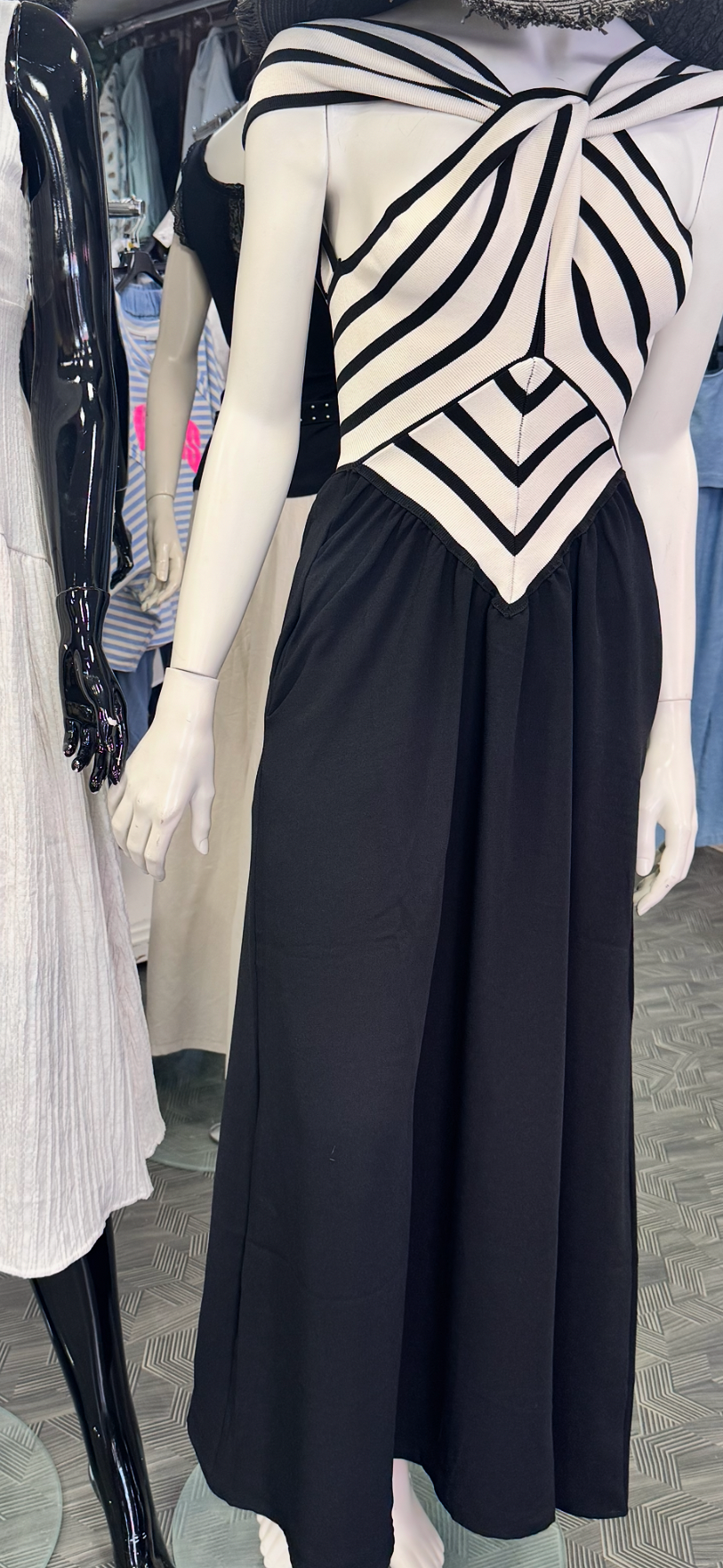 Kleid Streifen Ecru - Mein Shop